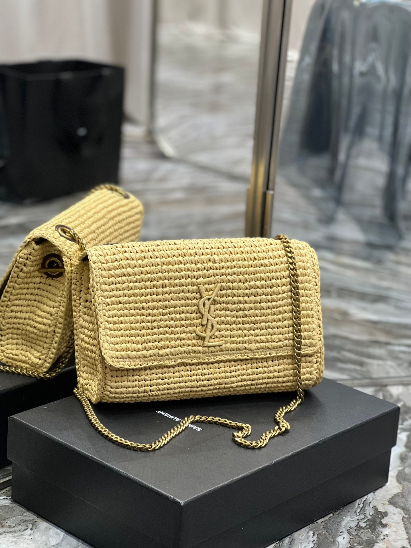 YSL Saint Laurent Niki Yellow , ’s 11in Medium Chain Travel Bag