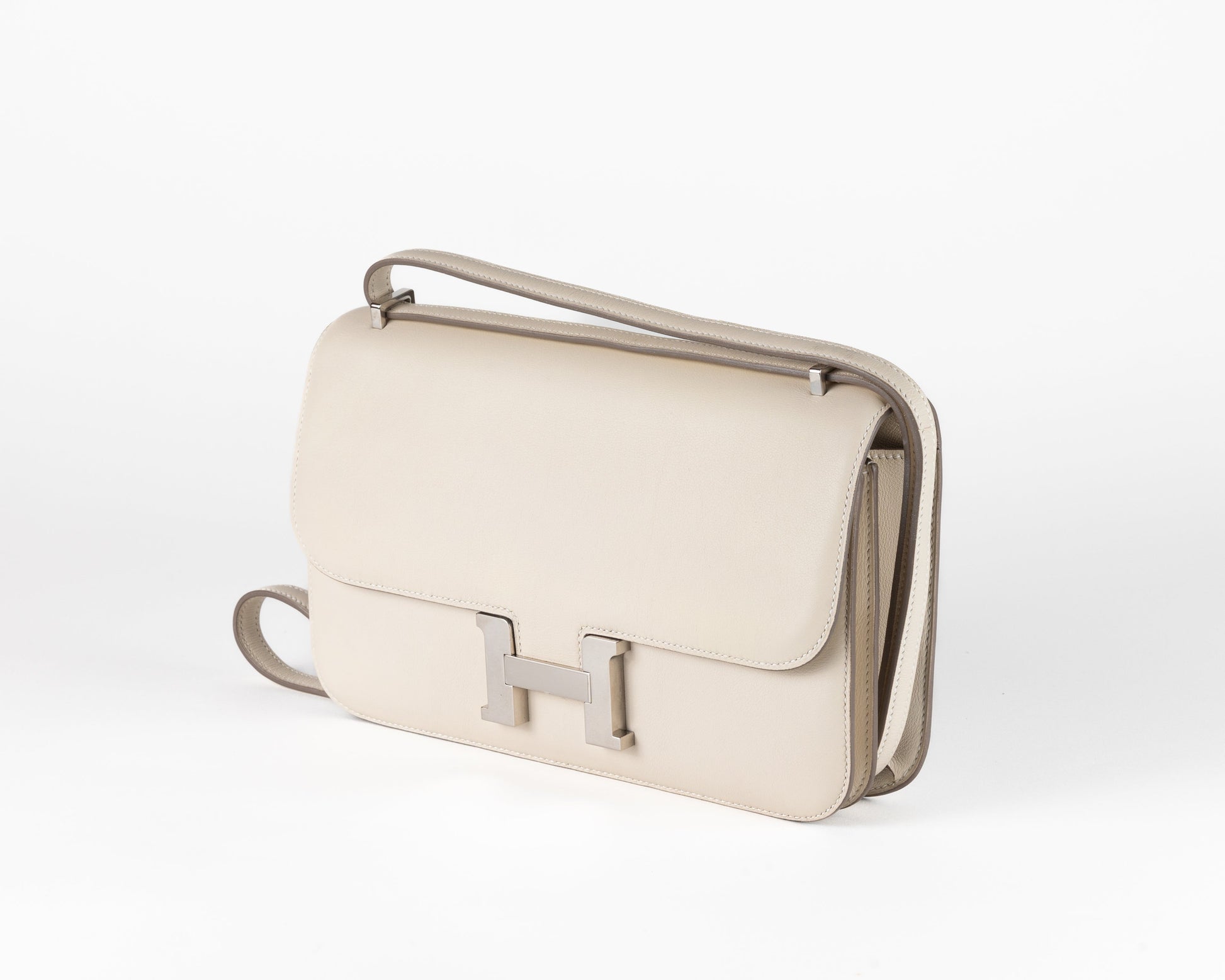 Hermes Luxury Nata Swift Elan Constance W Palladium Travel Bag