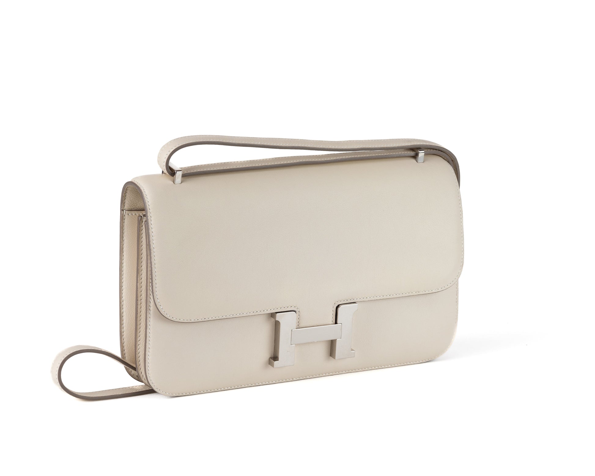Hermes Luxury Nata Swift Elan Constance W Palladium Travel Bag