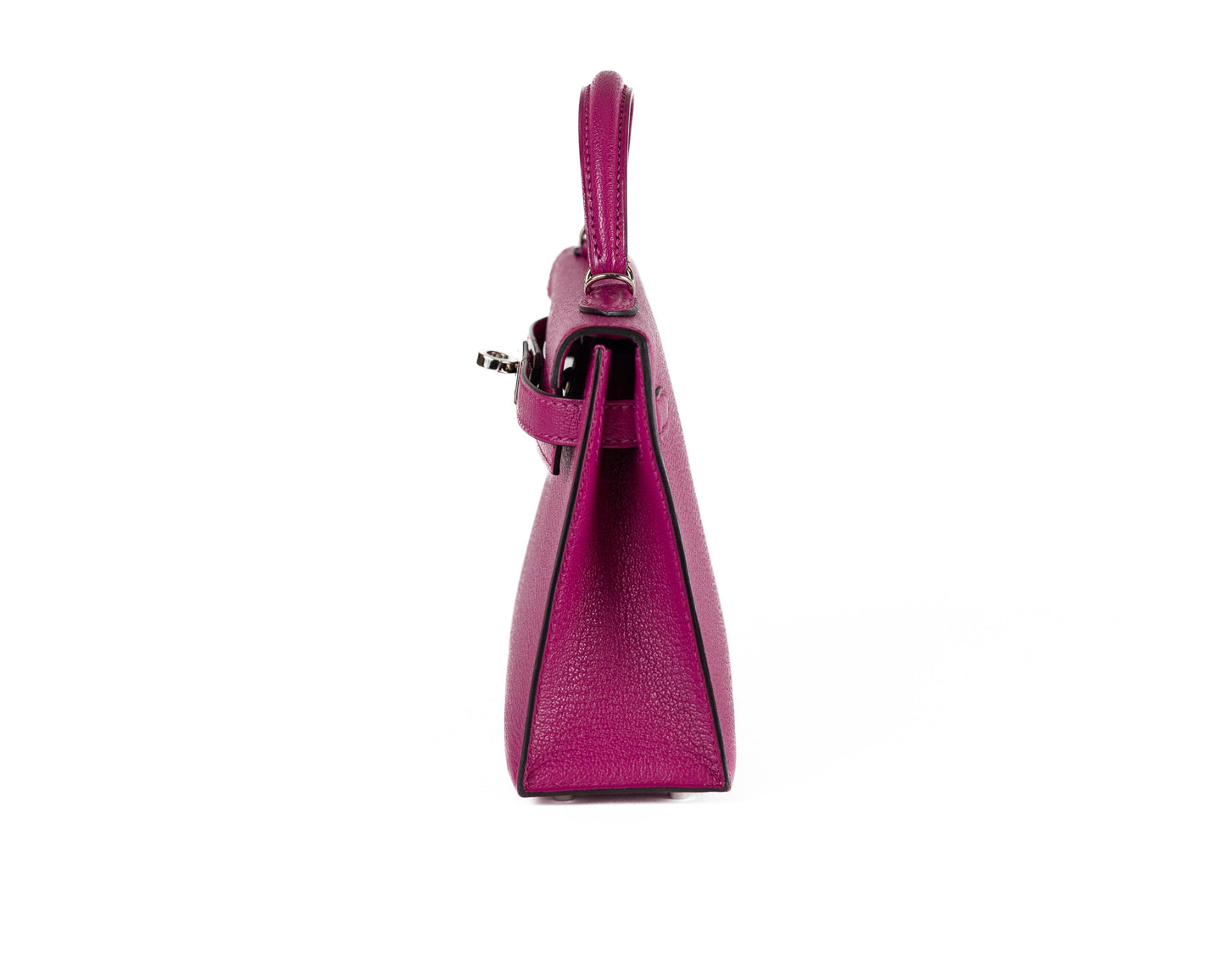 Hermes Luxury Cm Rose Pourpre Chevre Kelly W Mini Travel Bag