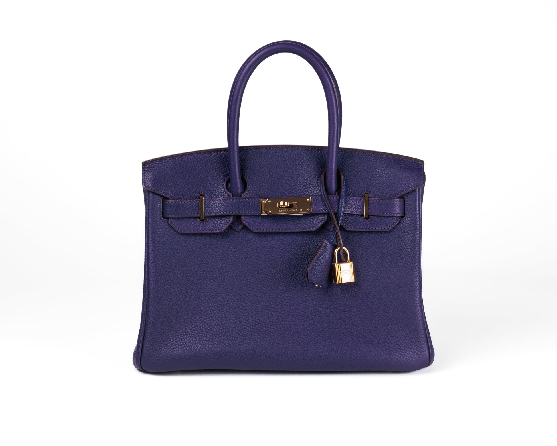 Hermes Iris Clemence Birkin W Hardware Handbag Gold Travel Bag
