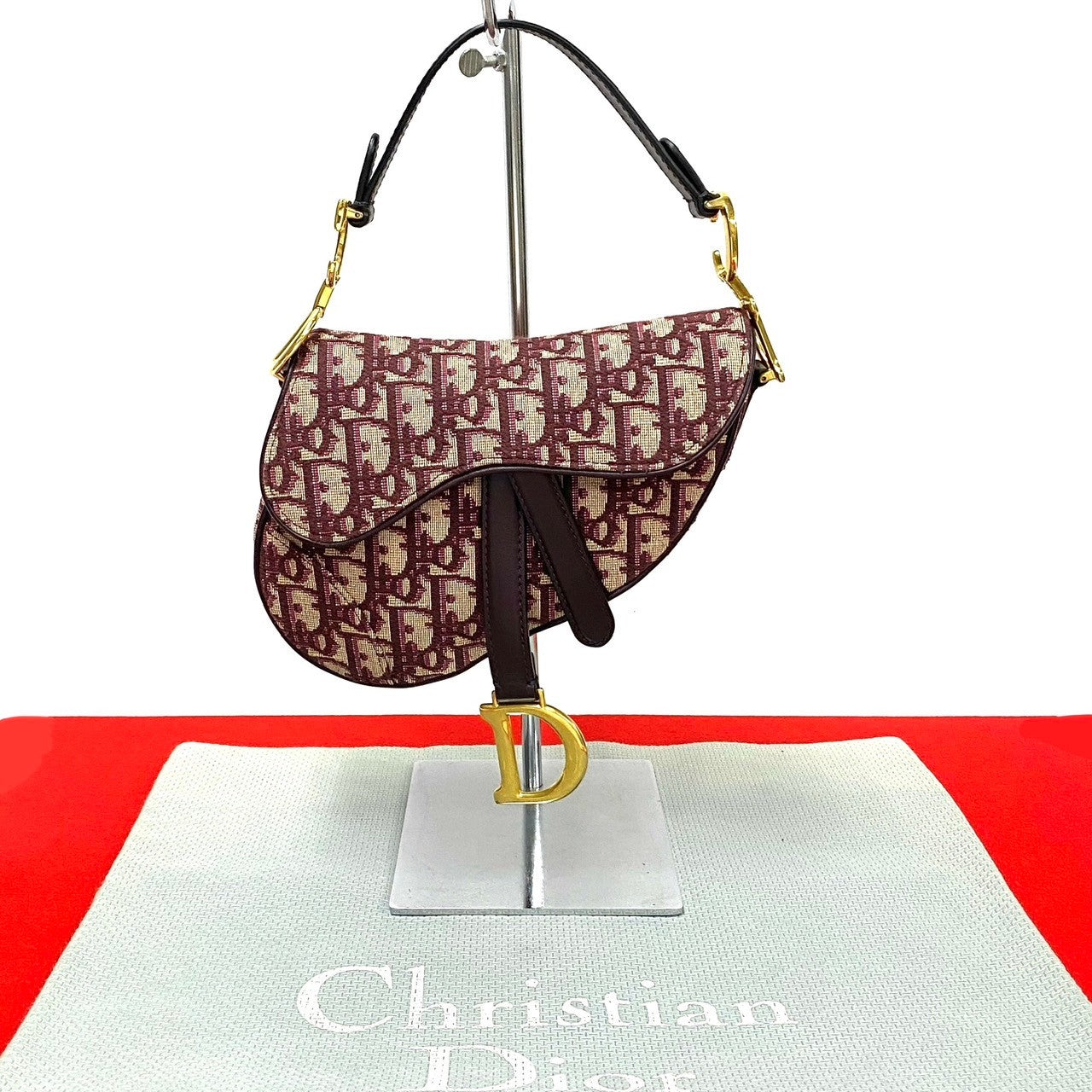 Dior Christian Saddle Bag Handbag Leather Canvas Travel Bag