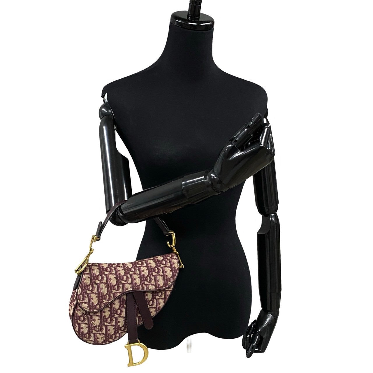 Dior Christian Saddle Bag Handbag Leather Canvas Travel Bag
