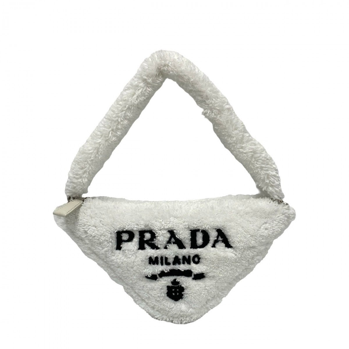 Pile Triangular Triangle Terry Cloth Women White Logo Travel Bag