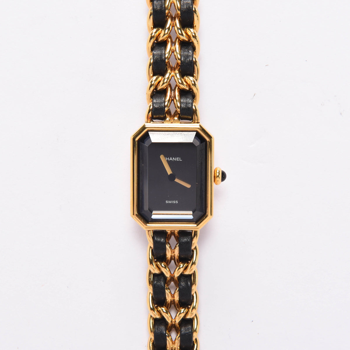 Chanel Black & Gold Chain Premiere Watch Jewelry