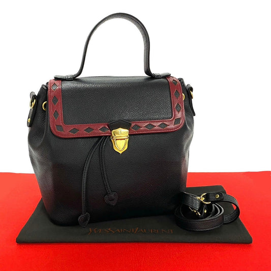 YSL Saint Laurent Yves 2Way Bag Leather Travel Bag Leather 2Way Bag