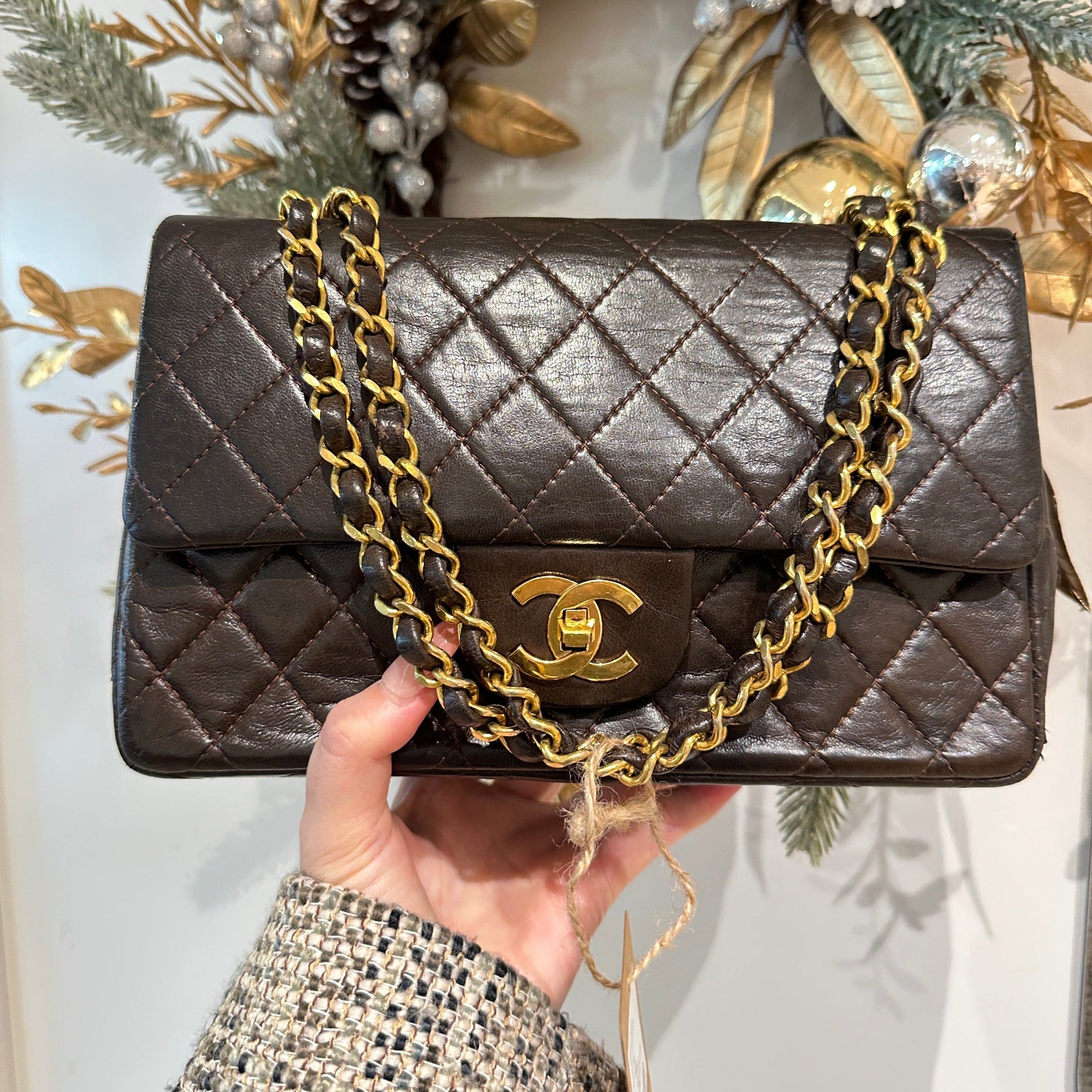 Chanel   class flap bag(brown)