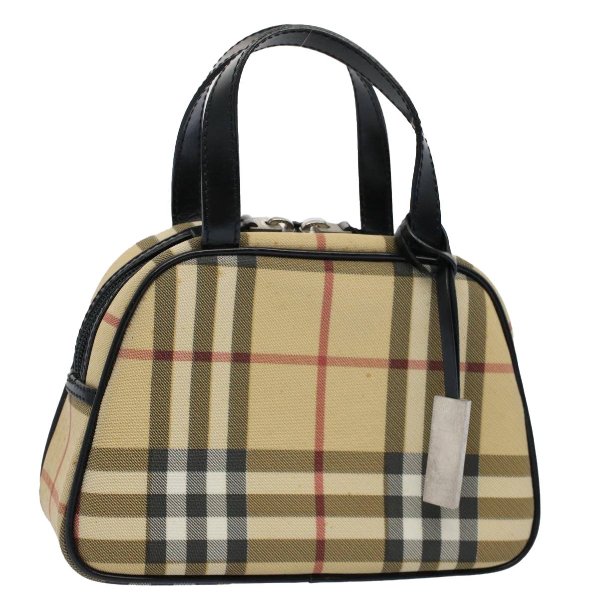 Burberry Luxury Nova Check Hand Bag Pvc Auth Leather Beige Travel Bag Beige Auth 58512