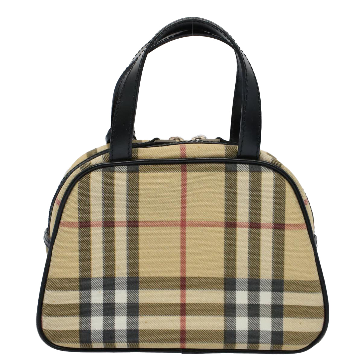 Burberry Luxury Nova Check Hand Bag Pvc Auth Leather Beige Travel Bag Beige Auth 58512