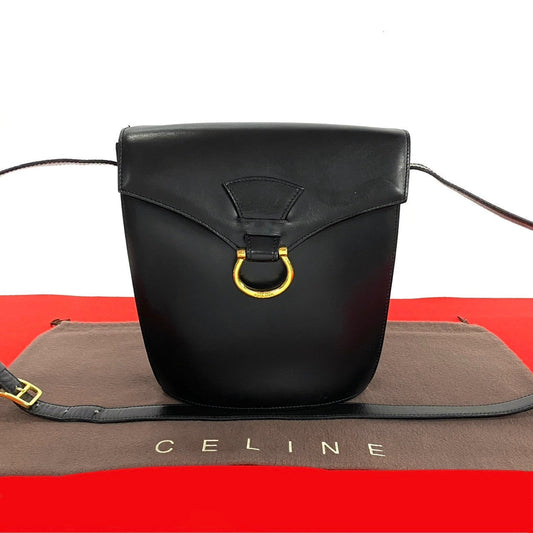 Shoulder Bag Calfskin, Gancini Metal Women Leather Black