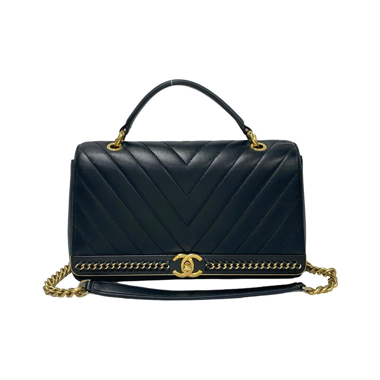 Chanel lambskin Navy Shoulder Bag