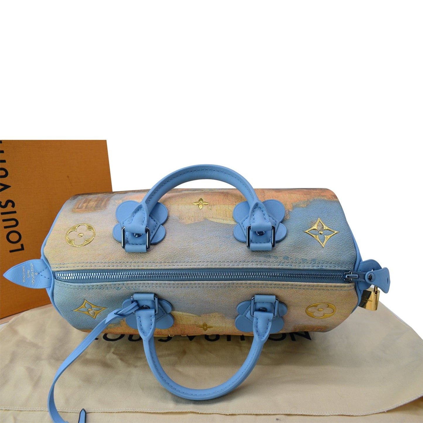 Louis Jeff Koons Turner Speedy Printed Satchel Canvas Travel Bag
