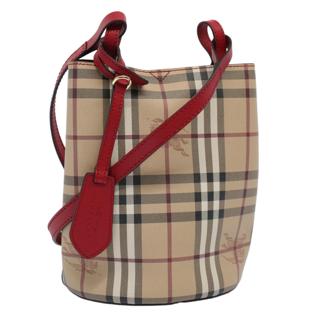 Burberry Luxury Nova Check Shoulder Bag Auth 59021A Canvas Nylon Beige