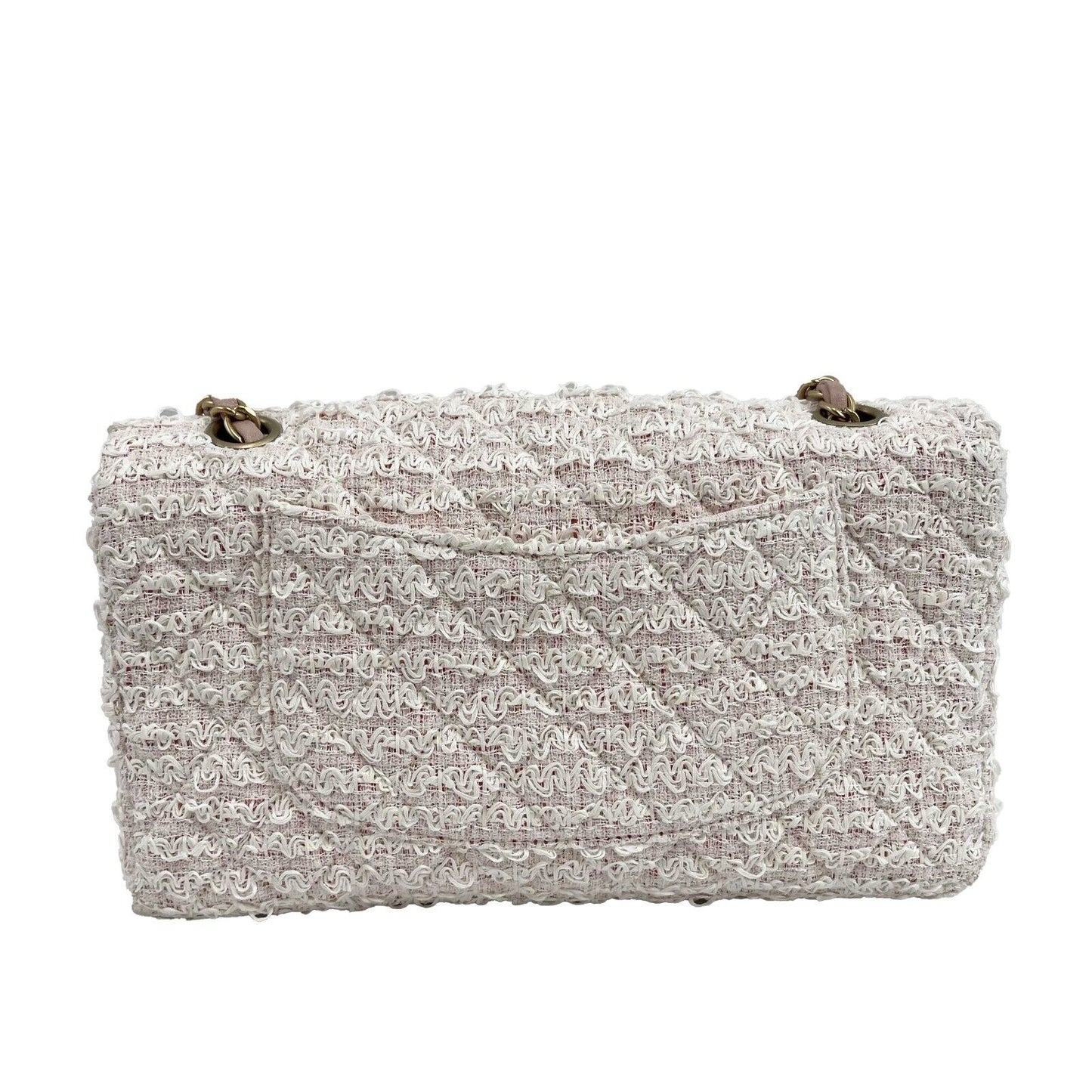 CHANEL New Classic Double New in Medium Tweed Pink Crossbody Bag