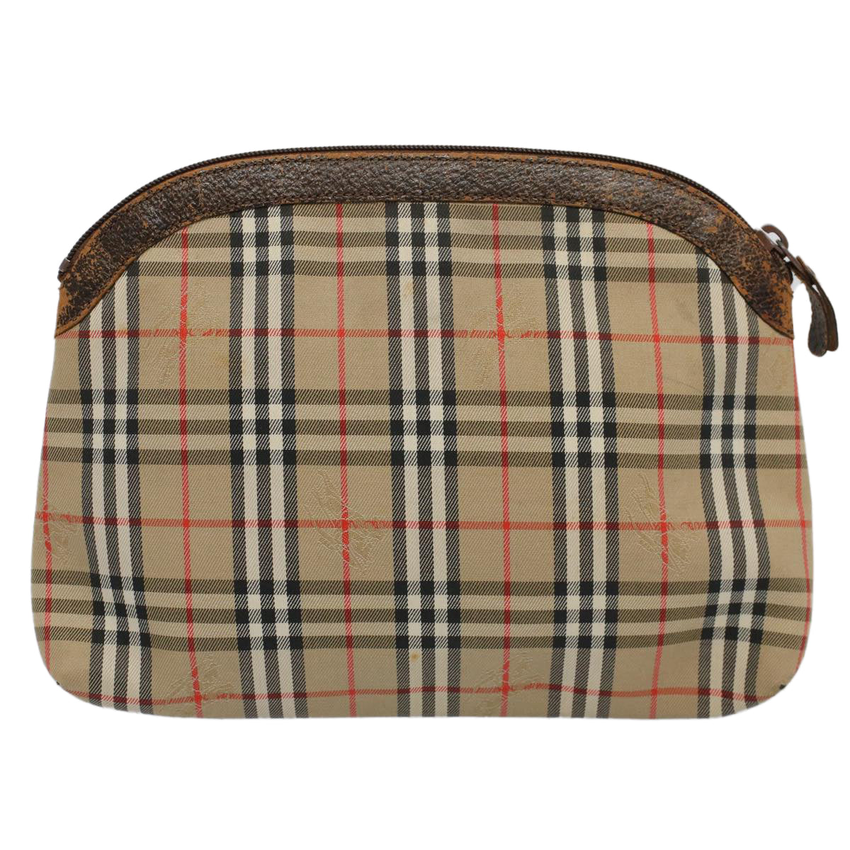 Burberry Luxury ss Nova Check Clutch Bag Auth Canvas Nylon Beige Beige Auth 59086