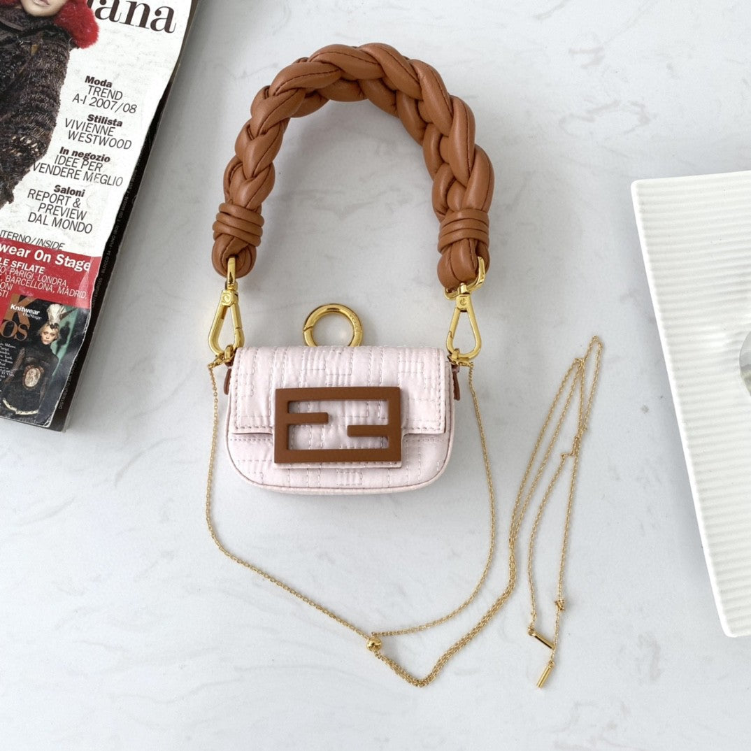 Top QualityTop Quality Nano Baguette Brown Pink Handbag