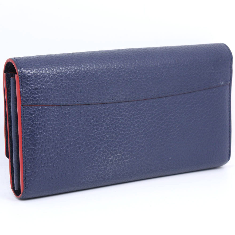 Louis Vuitton Long Purse M63739 Taurillon Clemence Leather Navy Wallet Case