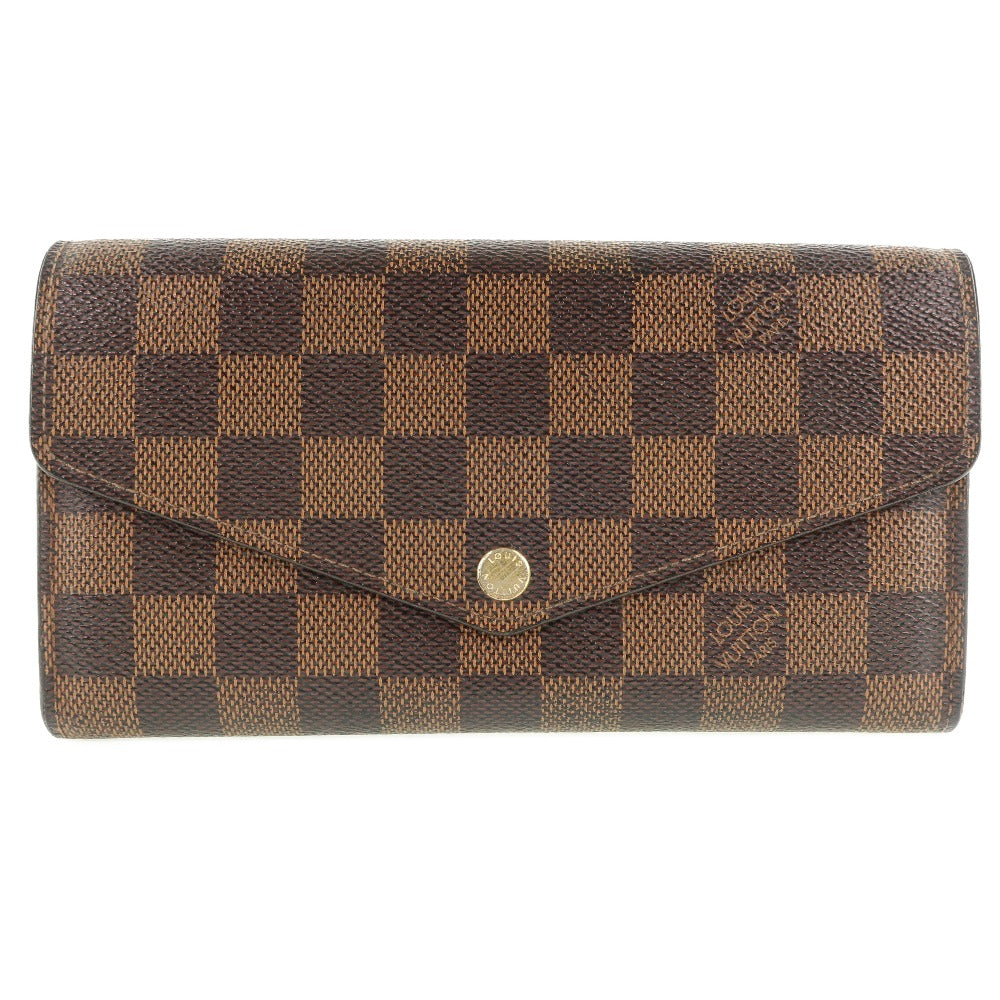 Louis Vuitton Long Purse N63209 Damier Portefeuille Canvas Brown Wallet Case 2