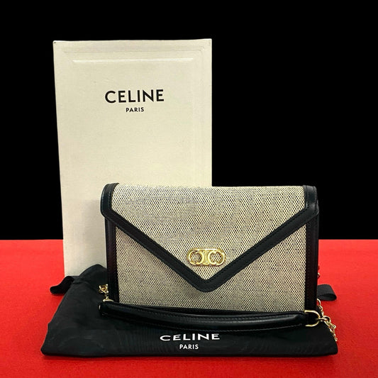 Shoulder Bag , Triomphe Chain Shoulder Women Leather Canvas