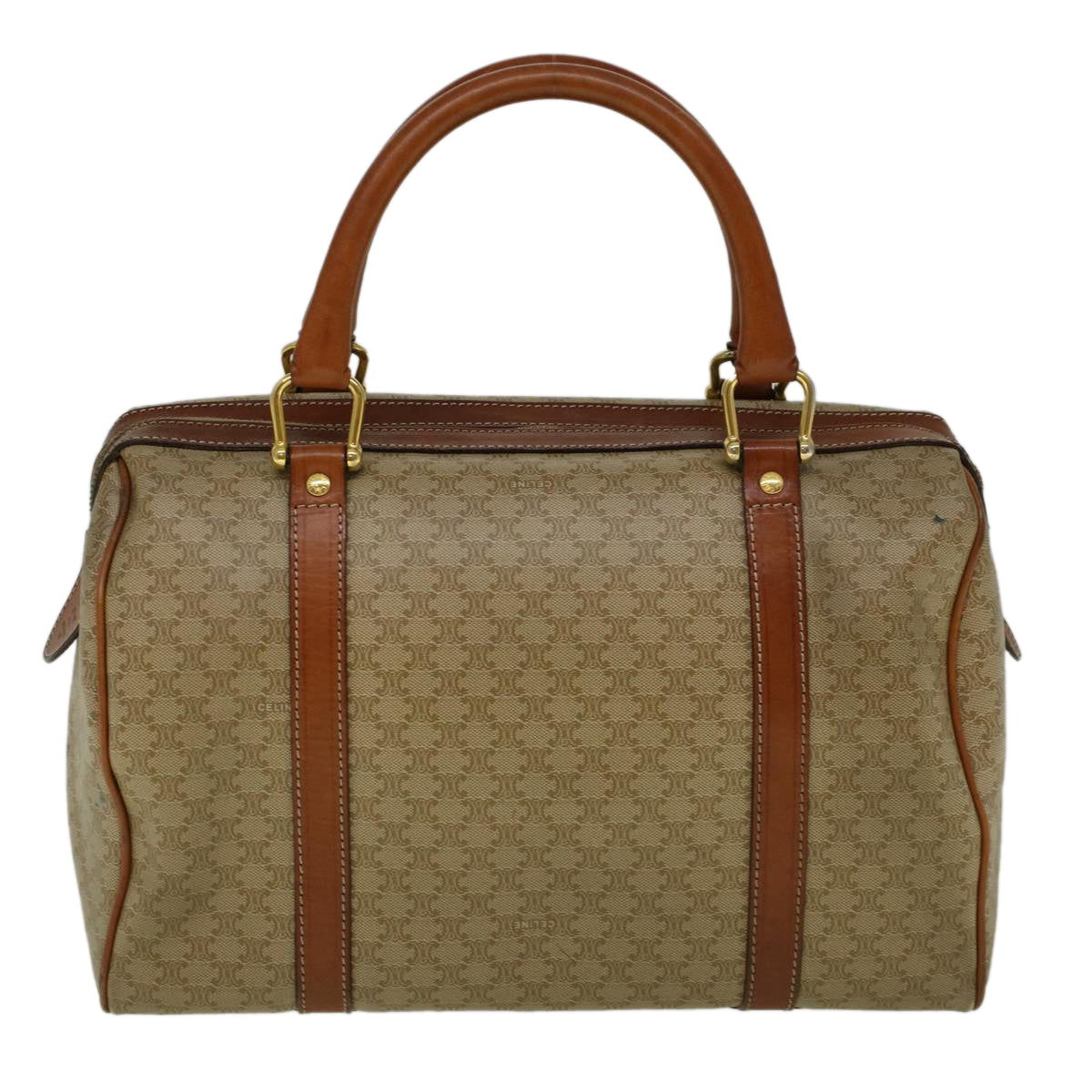 Luxury Macadam Hand Bag Pvc Leather Canvas Travel Bag Leather Beige