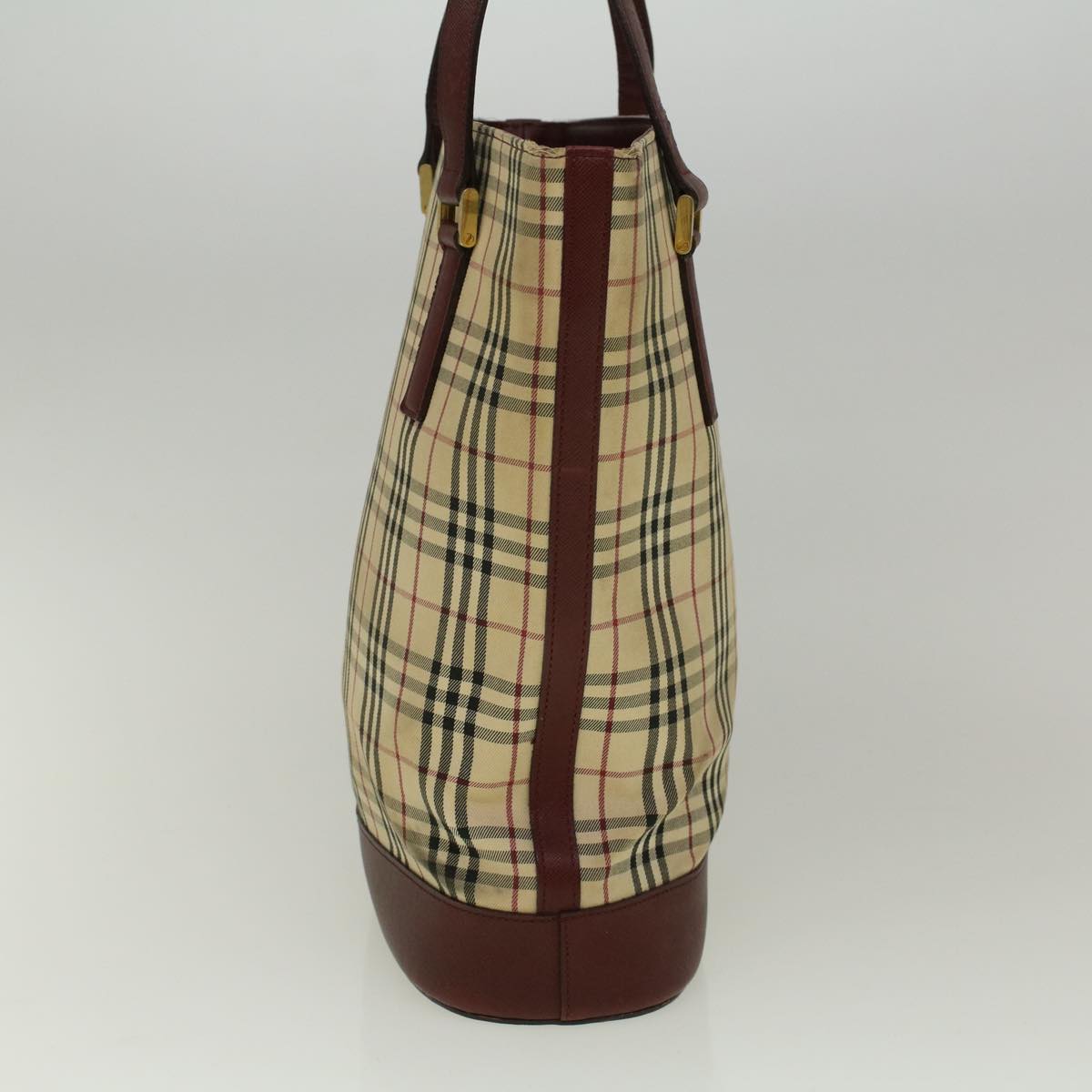 Burberry Luxury Nova Check Tote Bag Auth Canvas Beige