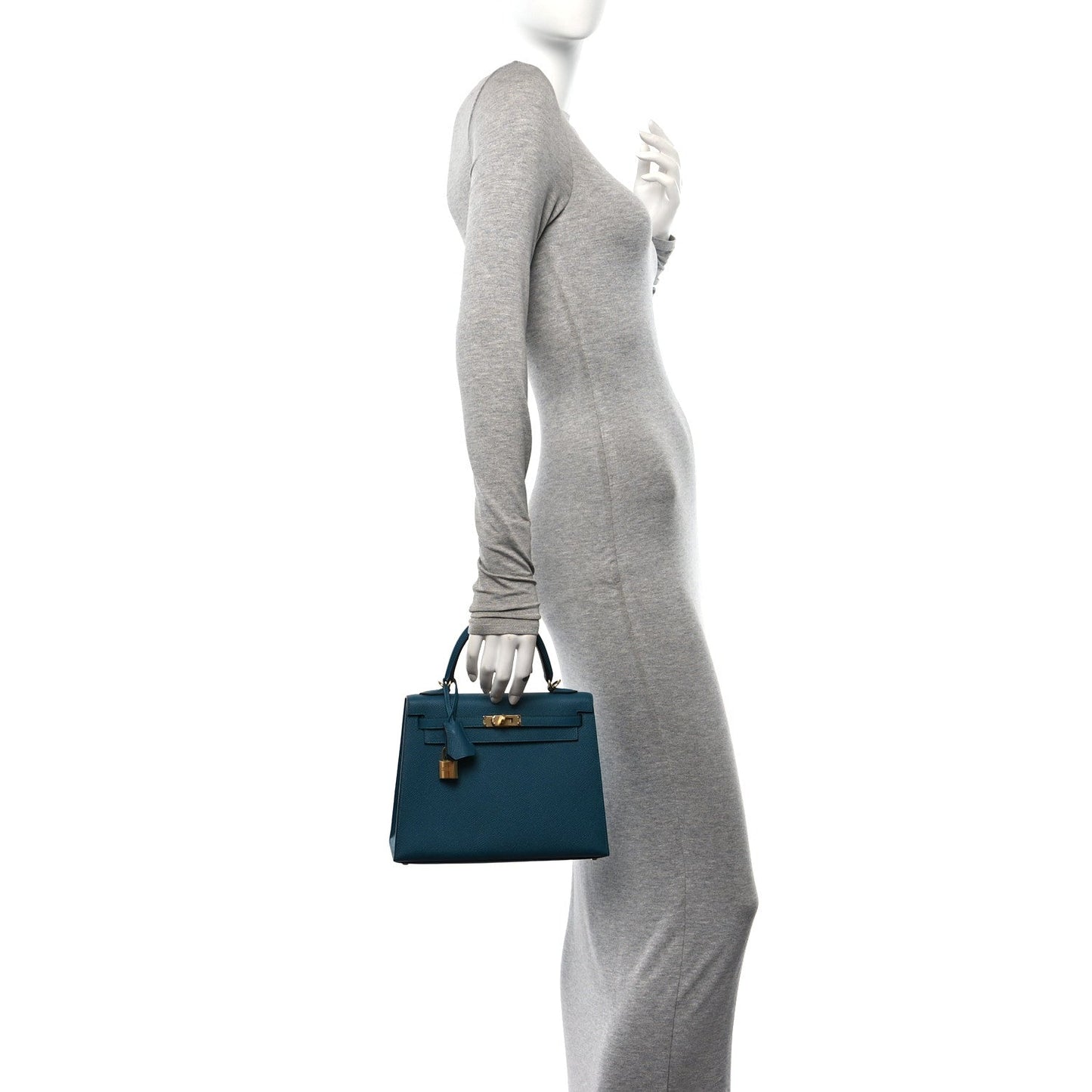 Hermes Epsom Kelly Sellier Vert Bosphore Handbag Travel Bag