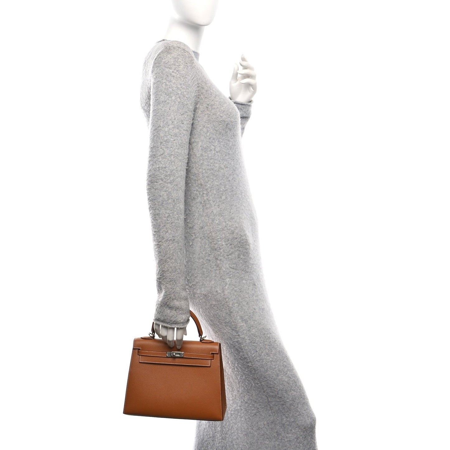 Hermes Epsom Kelly Sellier Handbag Gold Travel Bag 25 Gold 1737965