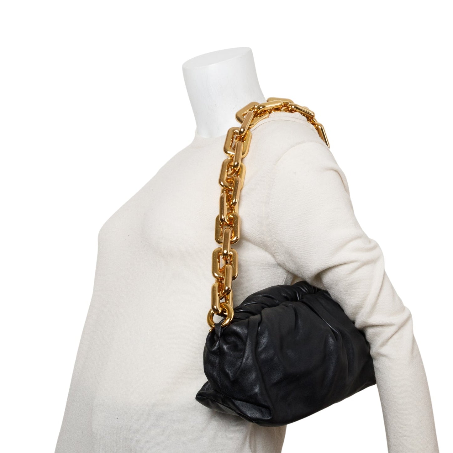 Bottega Veneta Nappa The Pouch Travel Bag Leather Black