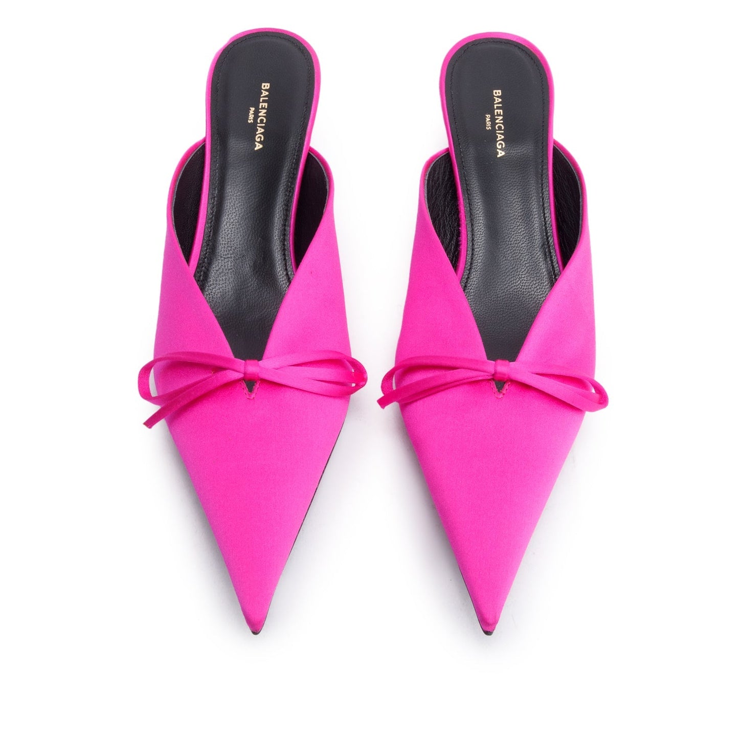 Balenciaga Knife Bow Slingback Pumps Size Travel Bag Satin Pink Shoes