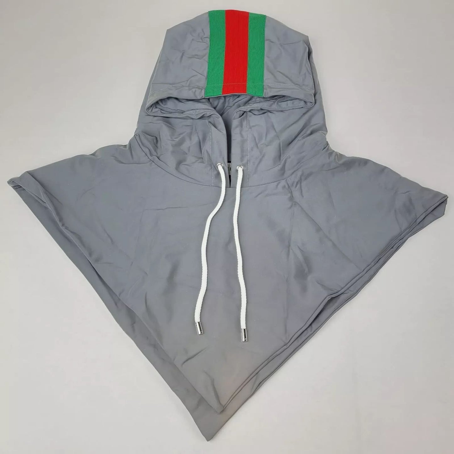 Gucci Unisex Silver Reflective Hood with GRG Web Stripe and Pouch M
