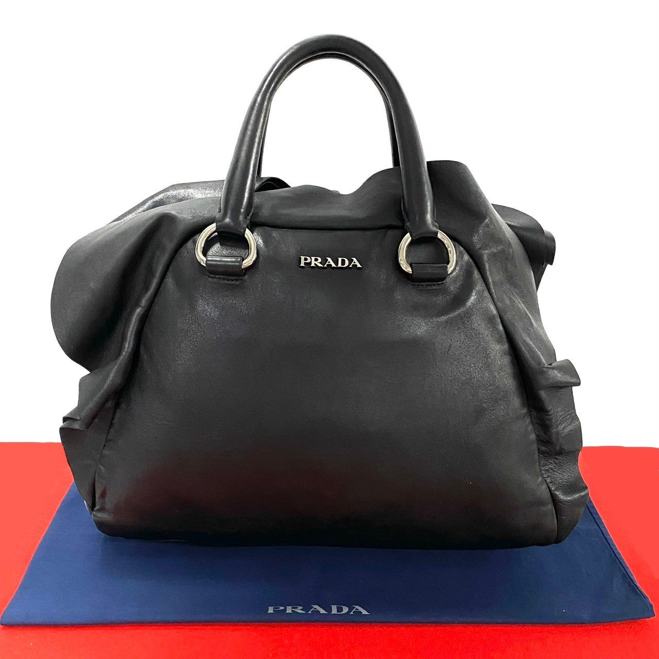 Prada 2Way Bag Leather Travel Bag
