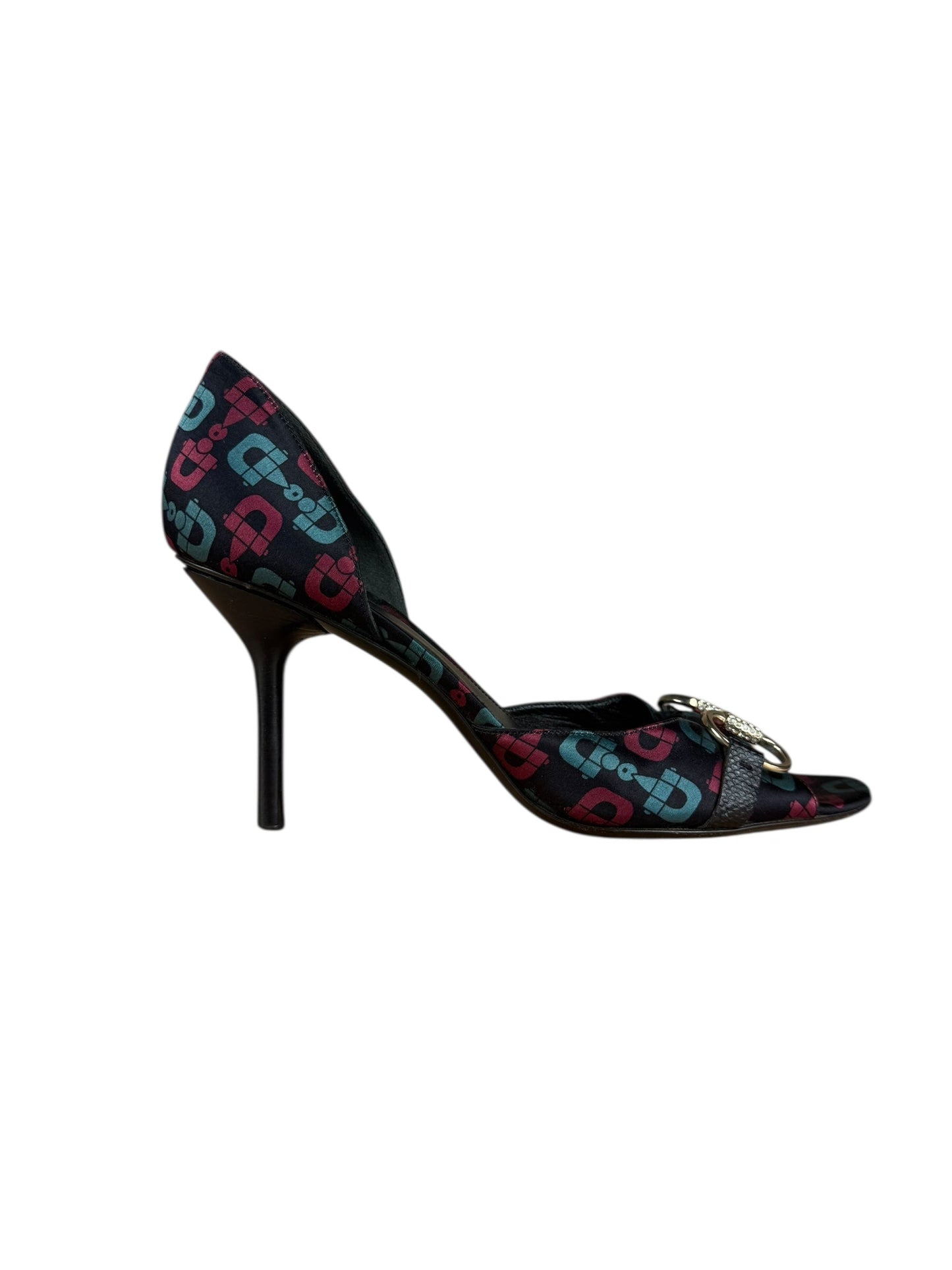Gucci Horsebit Open Toe Pumps