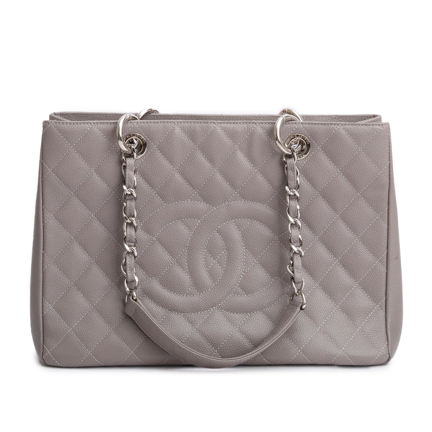 Chanel Caviar Grand Shopping GST Leather Grey Travel Bag