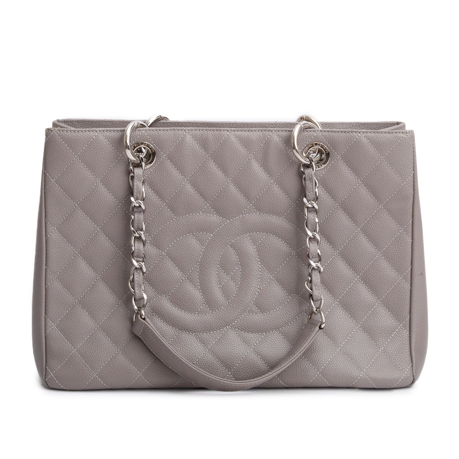 Chanel Caviar Grand Shopping GST Leather Grey Travel Bag