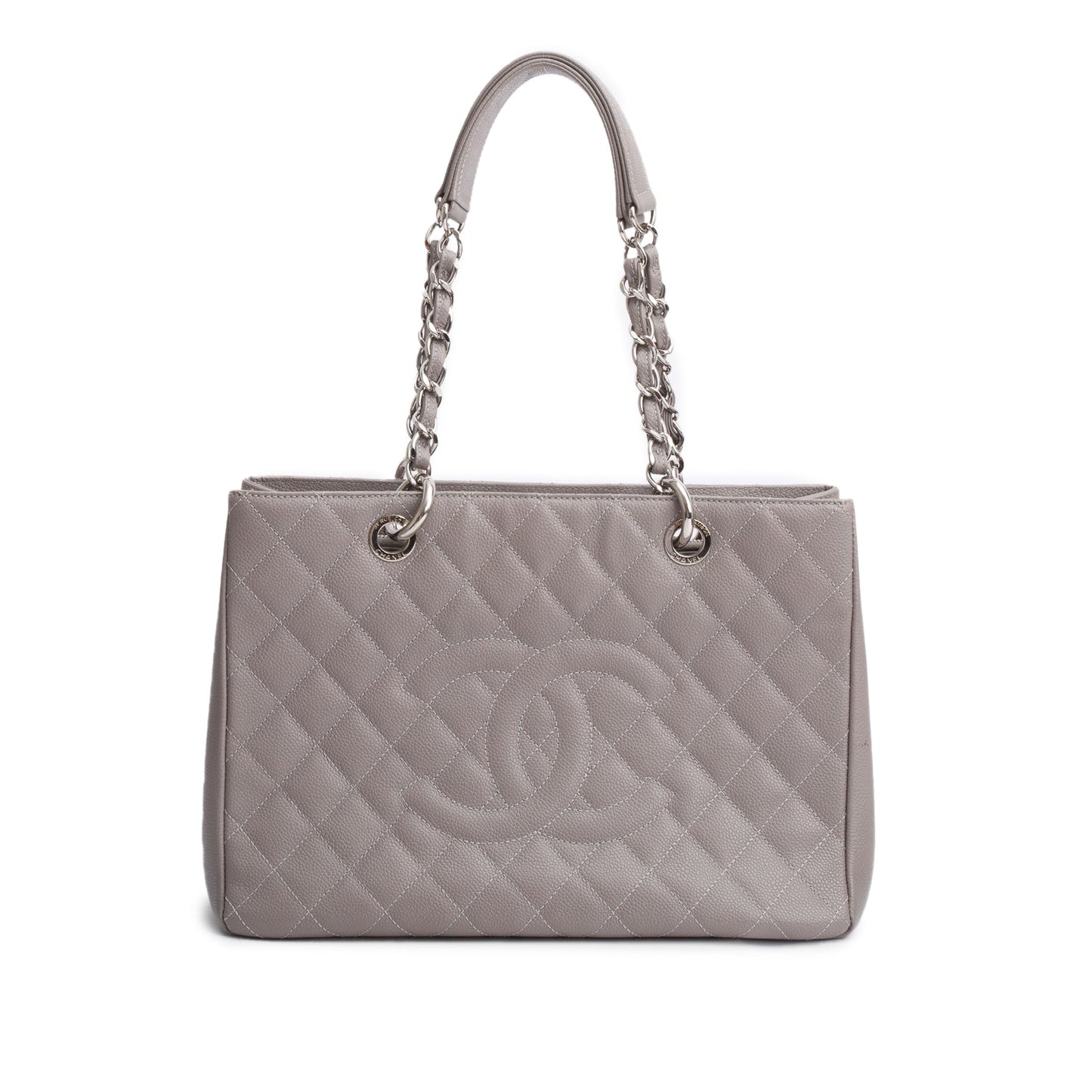 Chanel Caviar Grand Shopping GST Leather Grey Travel Bag