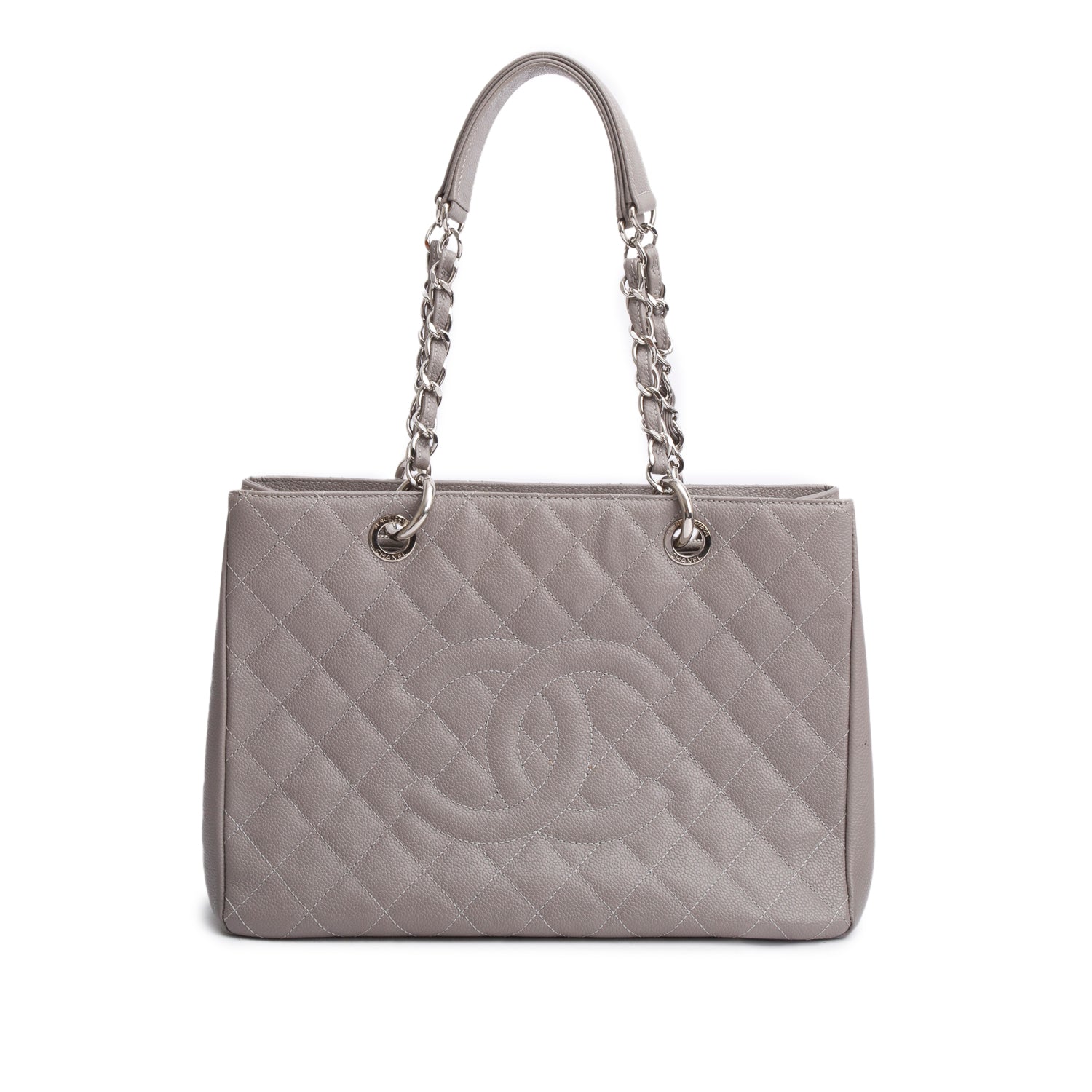 Chanel Caviar Grand Shopping GST Leather Grey Travel Bag