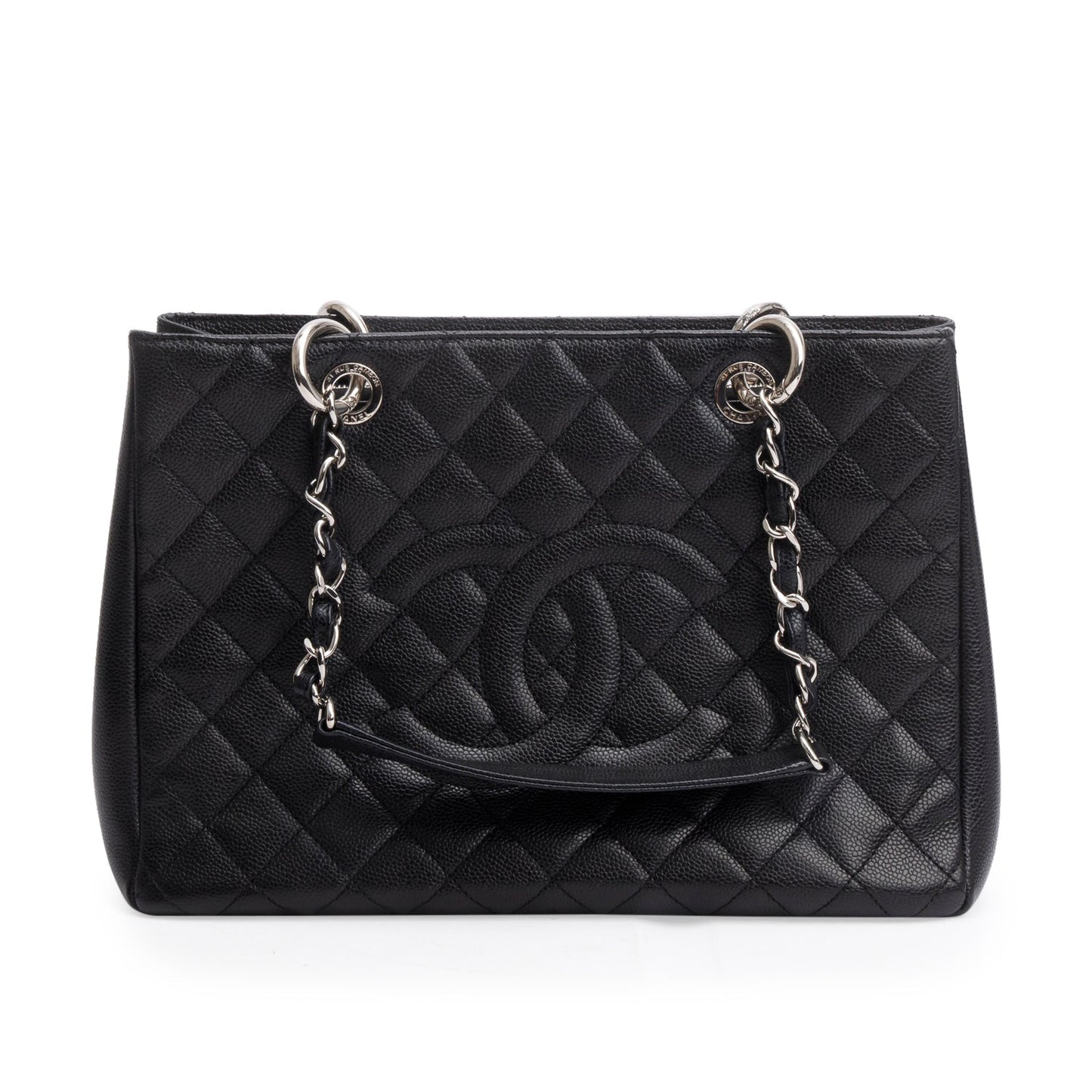 Chanel Caviar Grand Shopping GST Leather Black Travel Bag 22