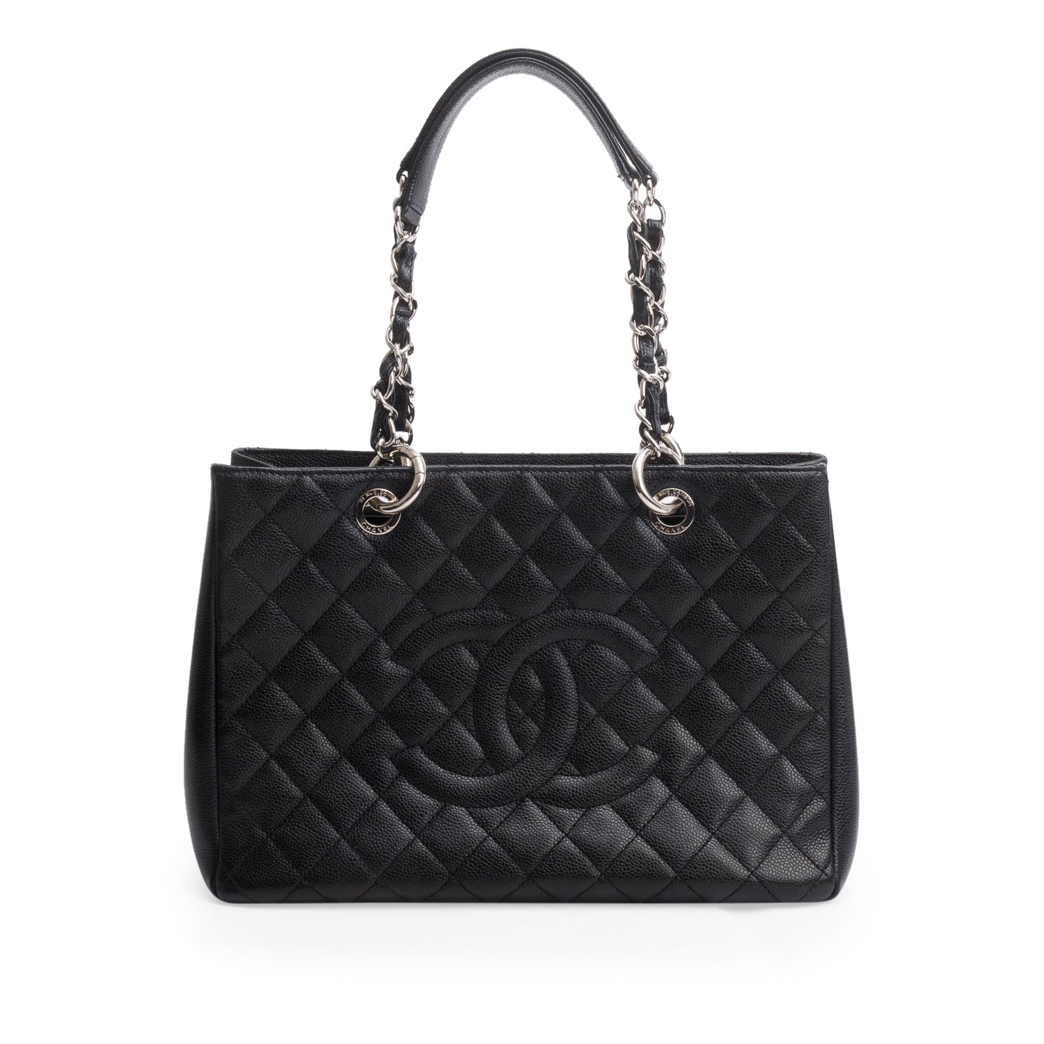 Chanel Caviar Grand Shopping GST Leather Black Travel Bag 22