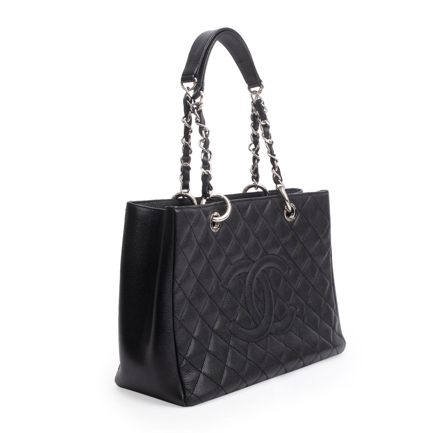Chanel Caviar Grand Shopping GST Leather Black Travel Bag 22