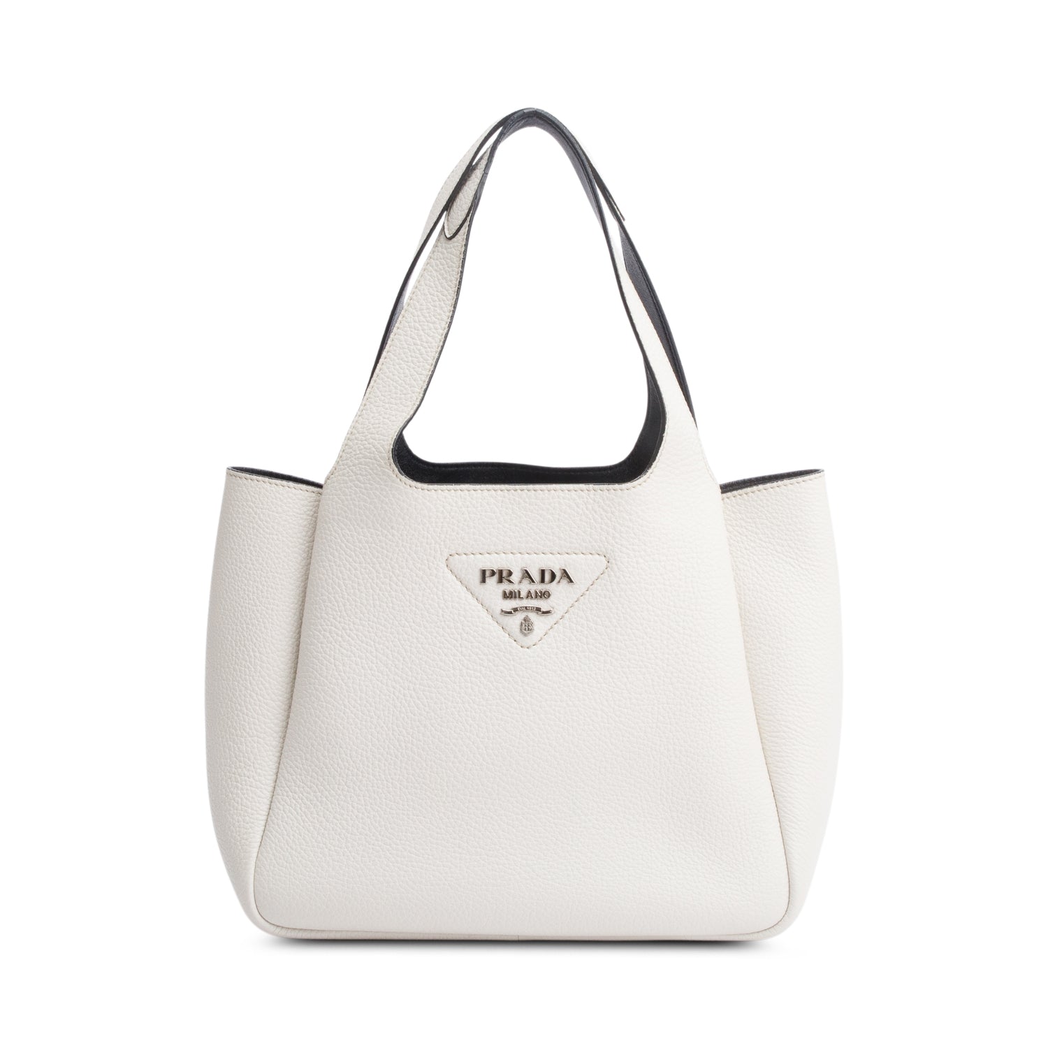 Prada Vitello Daino Dynamique Tote Handbag Leather White Tote Bag