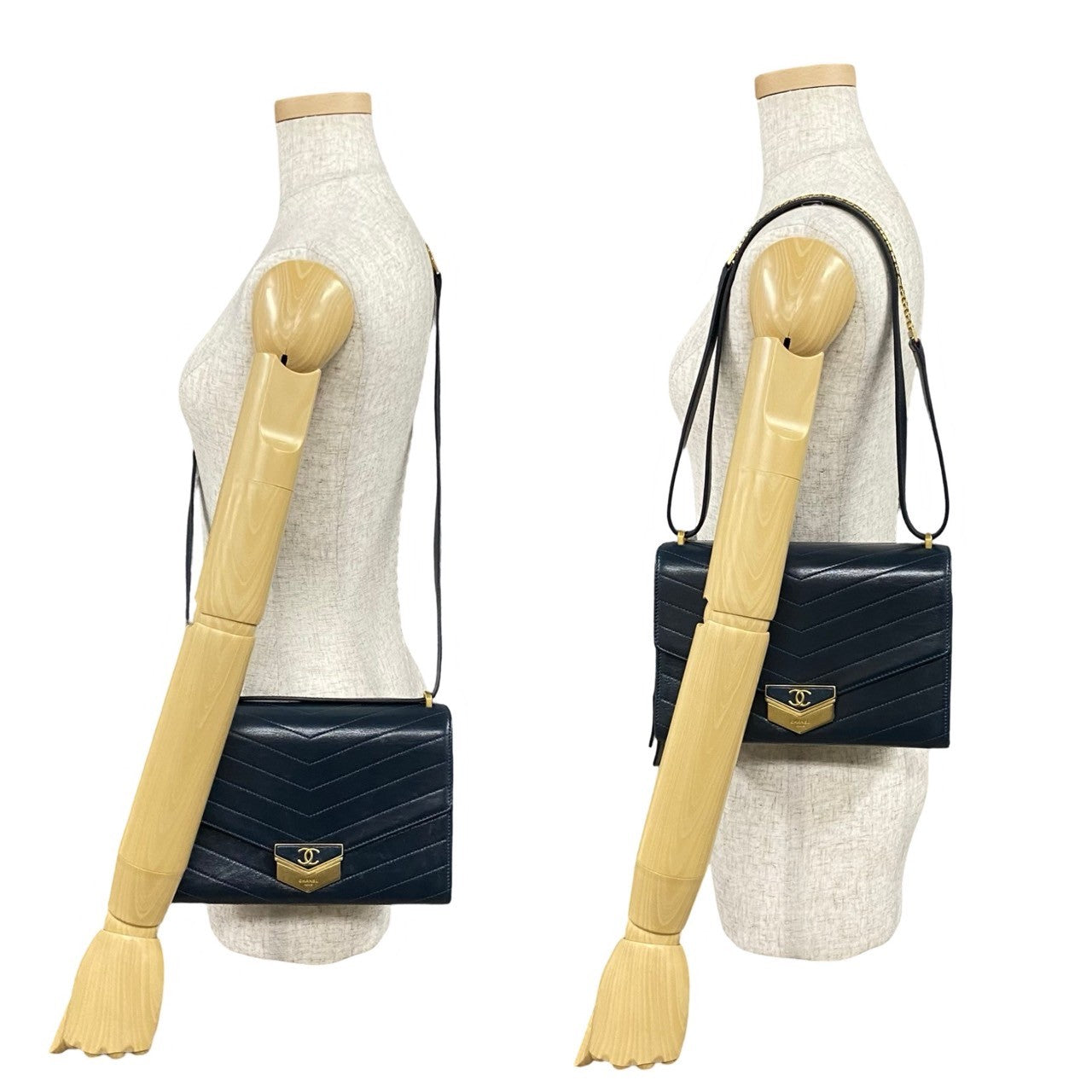 Chanel Navy Leather Shoulder Bag