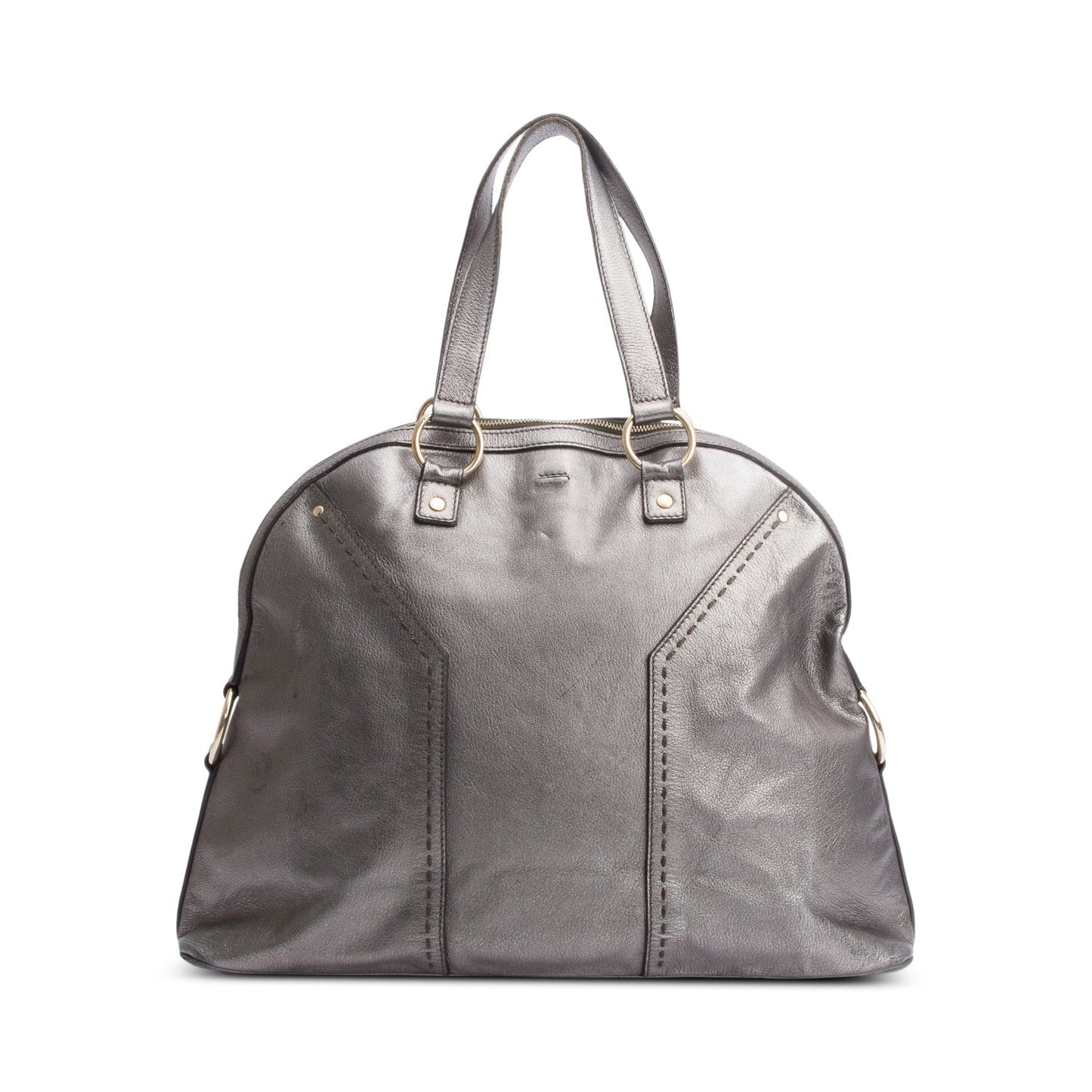 YSL Saint Laurent Grey Grained Bag Leather Large Travel Bag