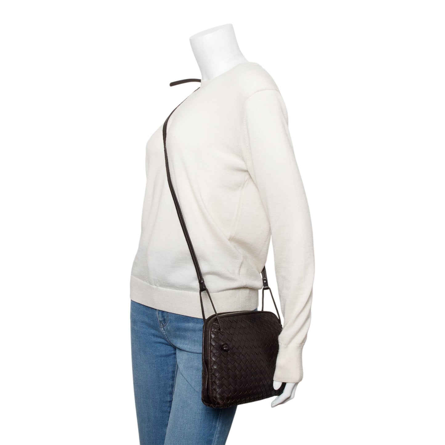 Bottega Veneta Intrecciato Loop Camera Bag Leather Brown Travel Bag