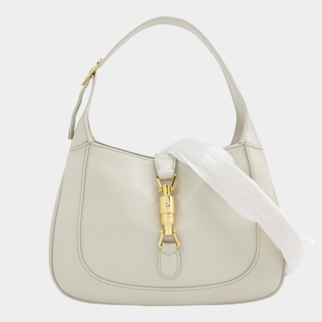 Gucci Jackie Adjustable Strap Size Leather White Small Travel Bag
