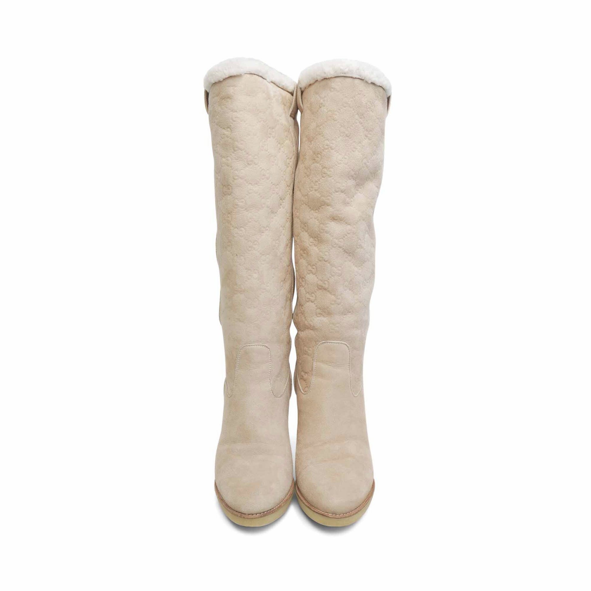 Gucci Suede Monogram Boots - Women's 11