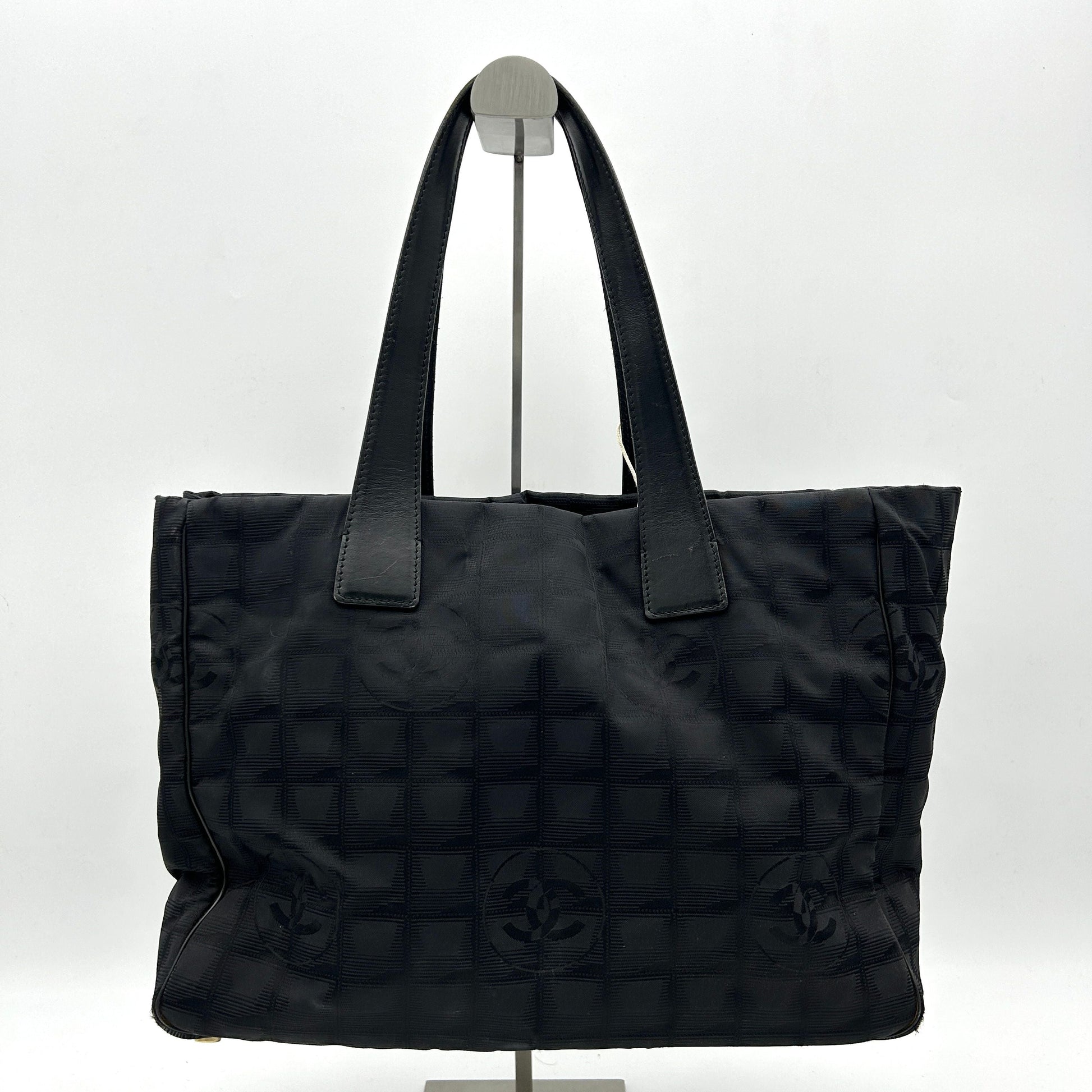 Chanel Tote Bagtravel Line Nylon Black  WD