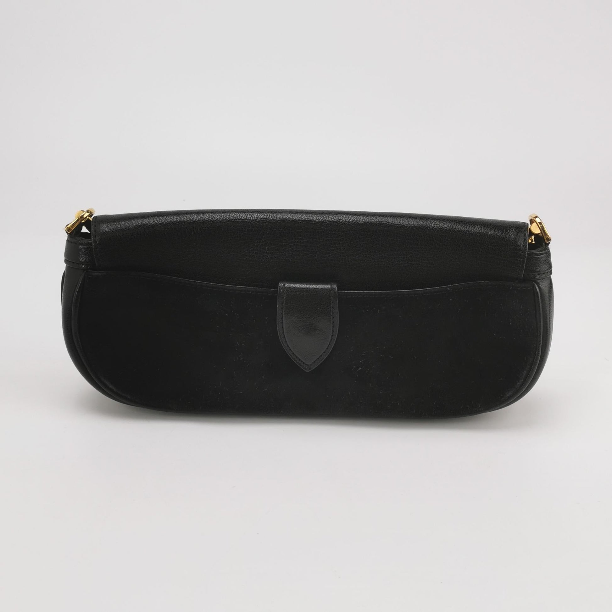 Louis Vuitton Avant-Garde Pochette Suede Crystal Logo Leather Clutch Bag Crystal Logo