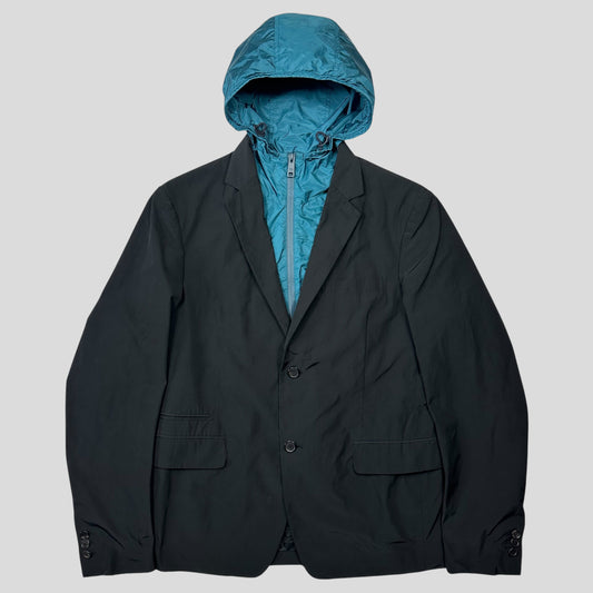 Prada Handbag Blazer Jacket with Removable Hood Nylon