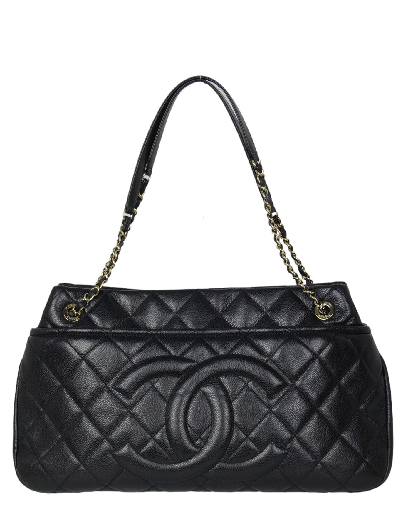Chanel Black Caviar Timeless Soft Shopper Tote Bag