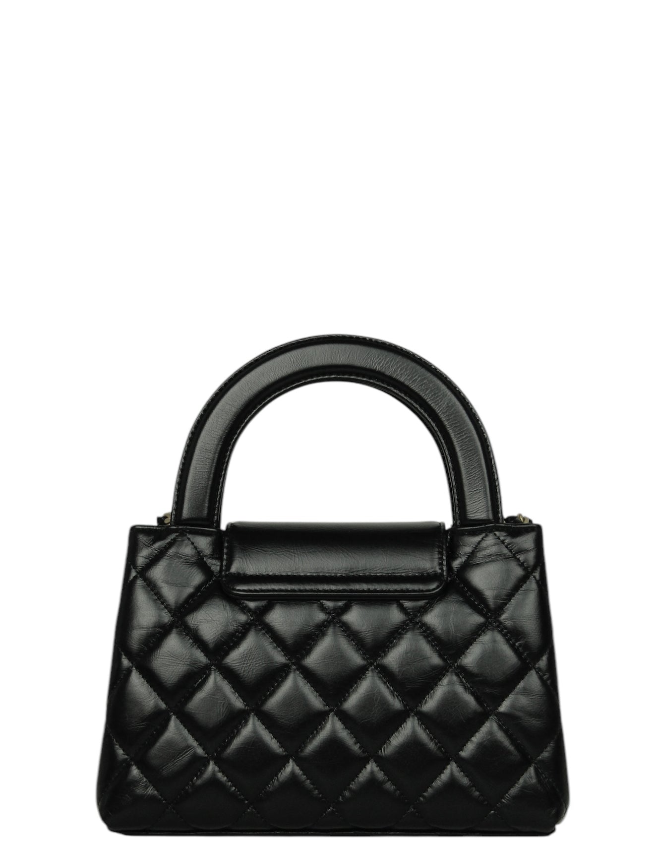 Chanel Black Calfskin Quilted Nano Kelly Shopper Bag